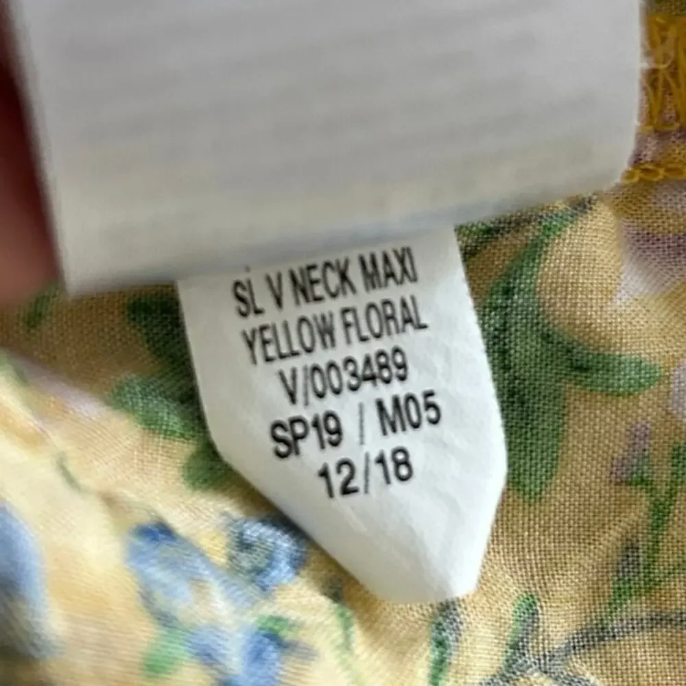 Old Navy Floral Slip Maxi Dress Yellow Cottagecore Boho Summer Sundress Size XS - Picture 8 of 8